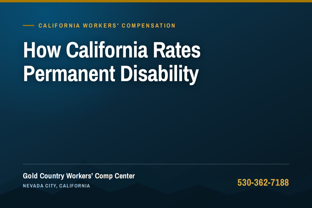 How California Rates Permanent Disability — and Why Your Number Matters — Gold Country Workers Comp Center, Nevada City California