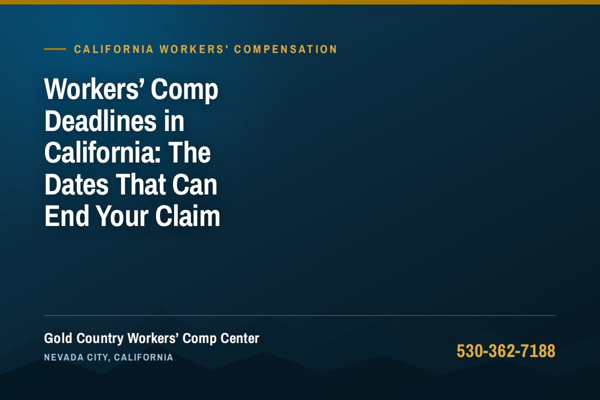 Workers' Comp Deadlines in California: The Dates That Can End Your Claim — Gold Country Workers Comp Center, Nevada City California